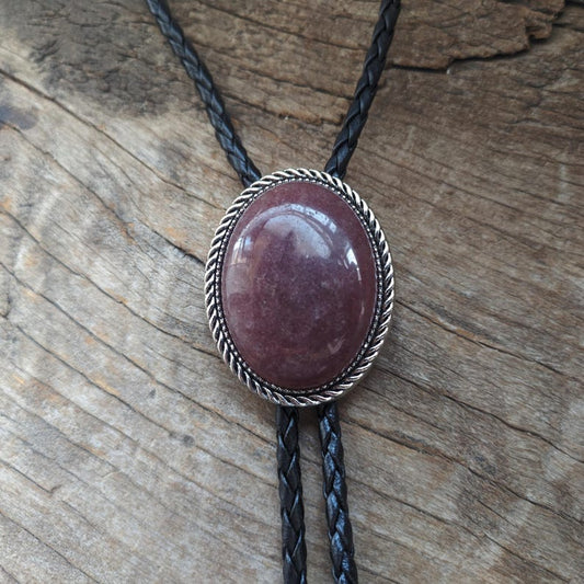 Dark Red Agate Bola Bolo Tie