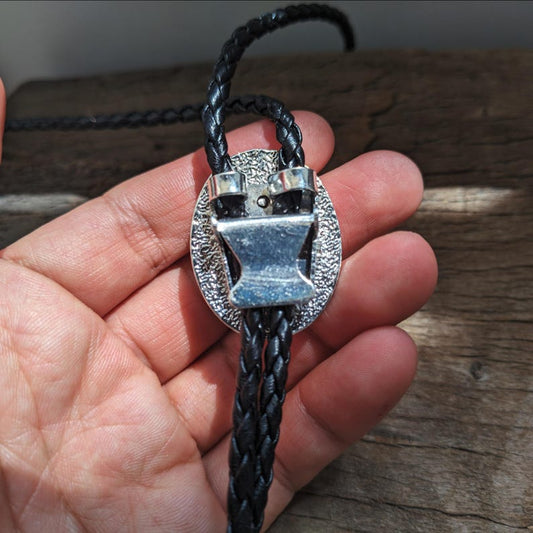 Red Speckled Agate Bolo Tie: Western Cowboy Wedding Necktie