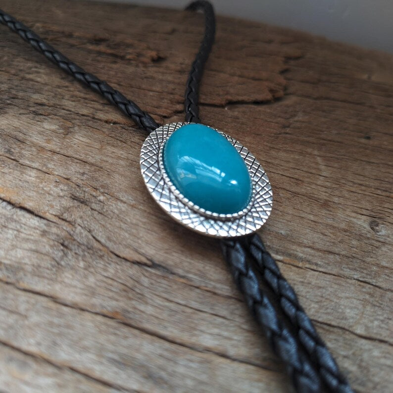 Turquoise Bolo Tie: Silver