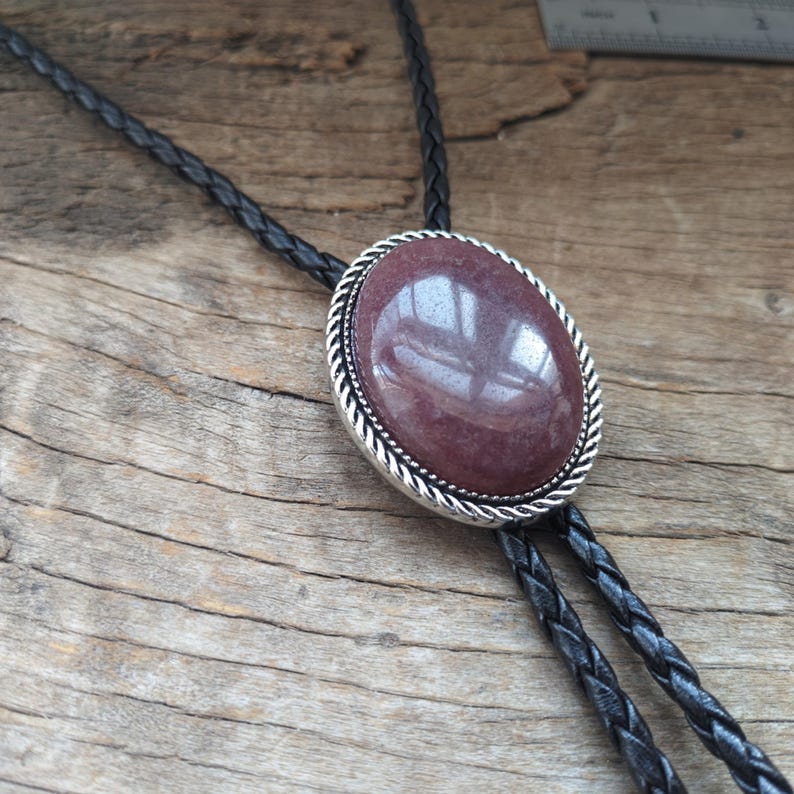 Dark Red Agate Bola Bolo Tie
