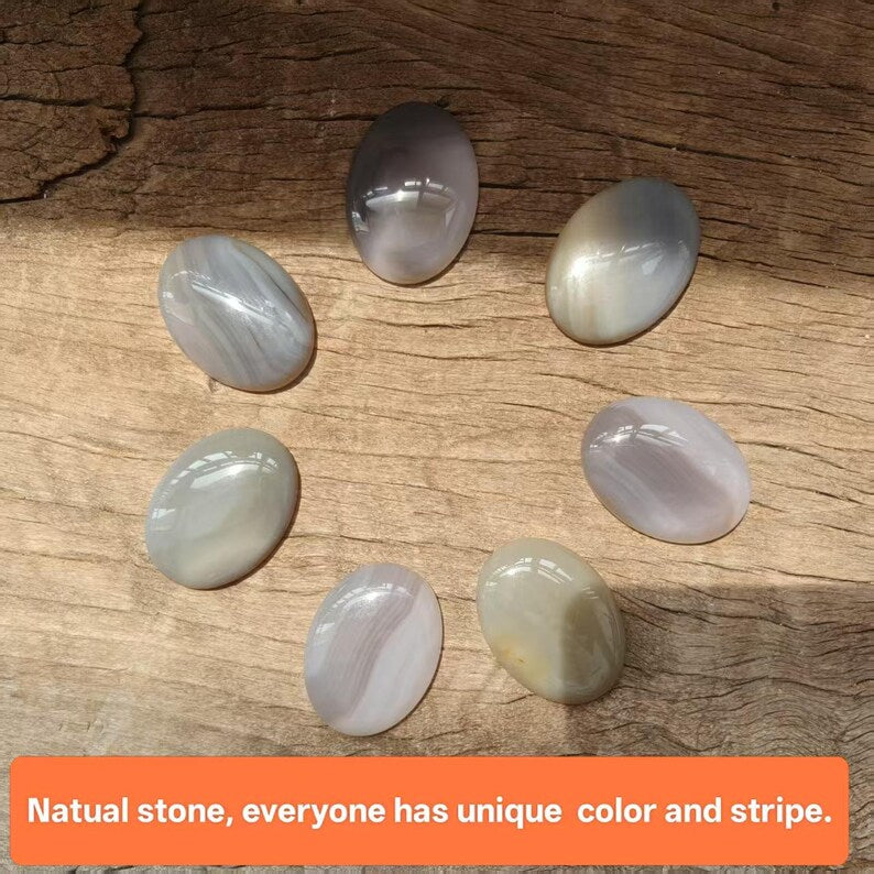 Grey Blue Agate Bolo Tie: Western Cowboy Necklace, PU Leather