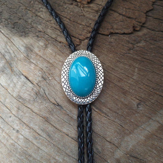 Turquoise Bolo Tie: Silver