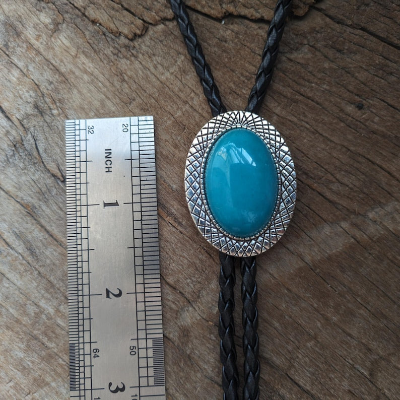 Turquoise Bolo Tie: Silver