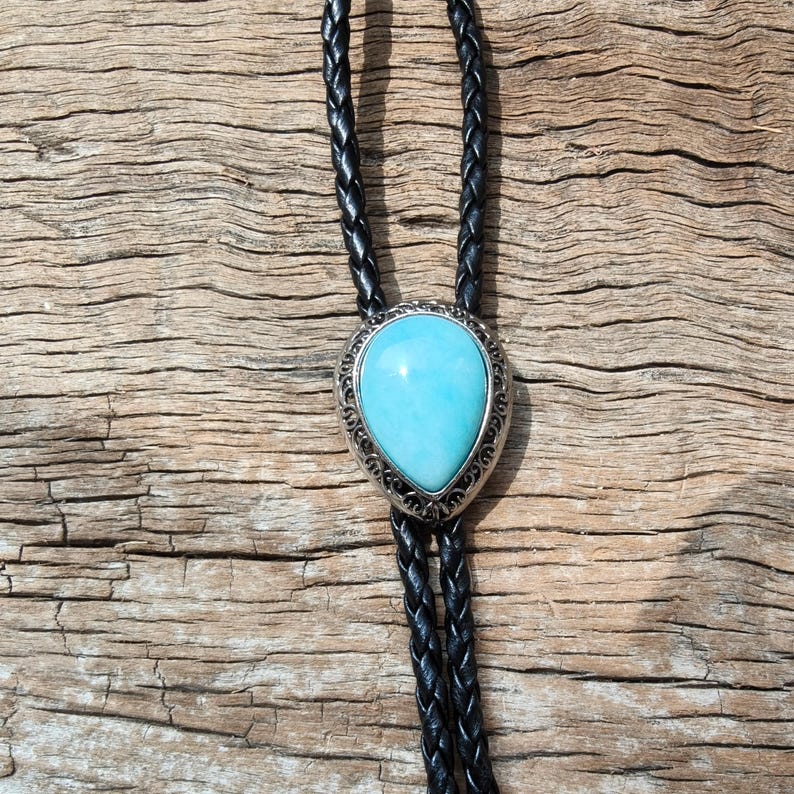 Turquoise Bolo Tie: Silver