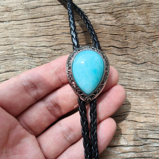 Turquoise Bolo Tie: Silver