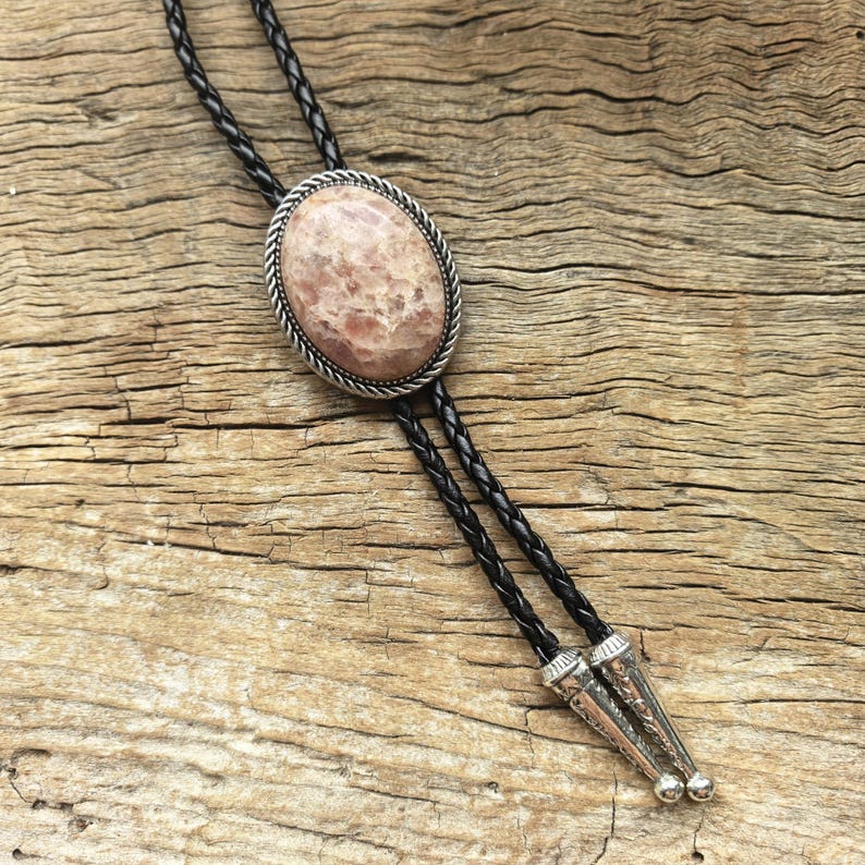 Crystal Agate Bolo Tie: Silver