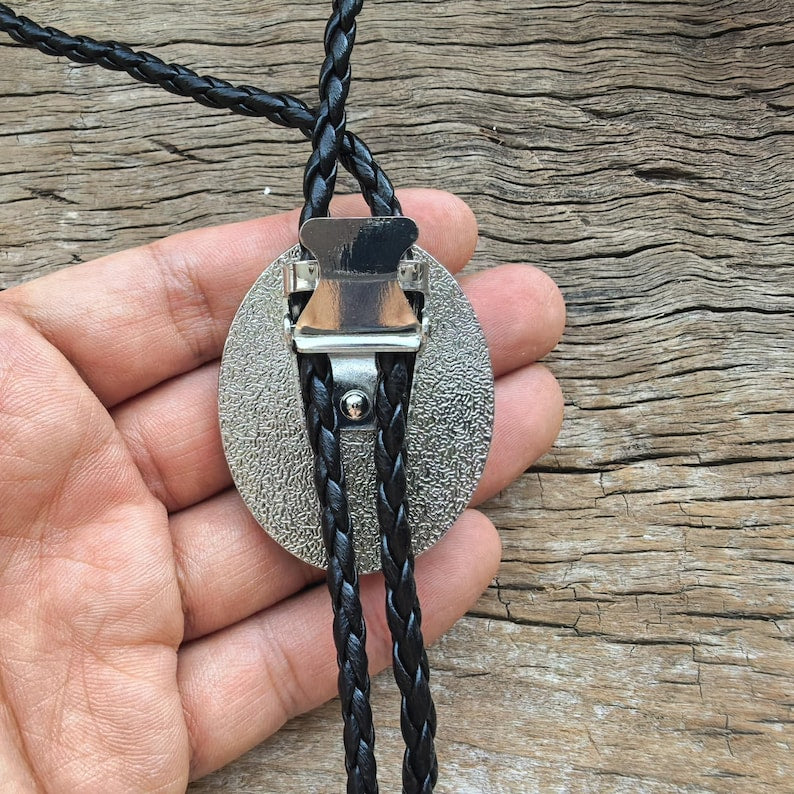 Amethyst Crystal Bolo Tie: Silver-Plated Western Cowboy Necktie