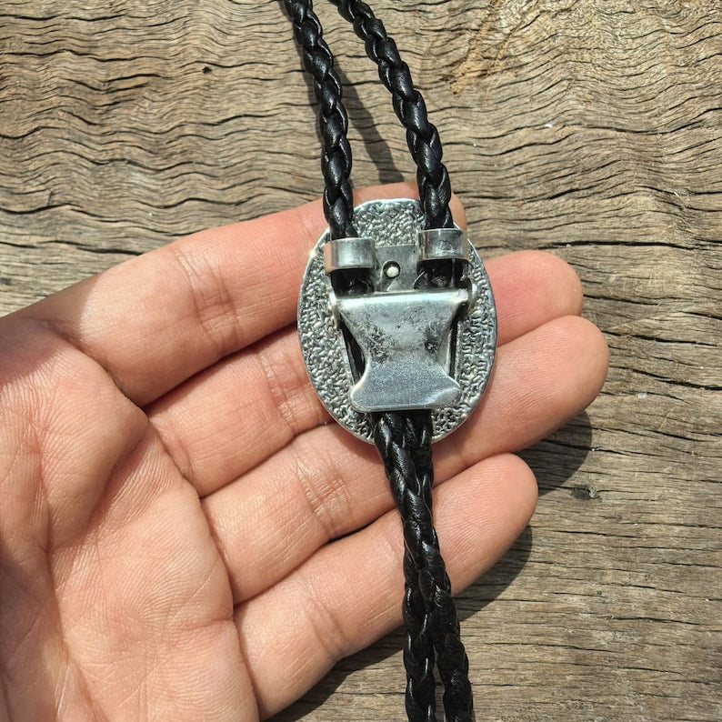 Blue Agate Bolo Tie: Western Cowboy Wedding Necktie