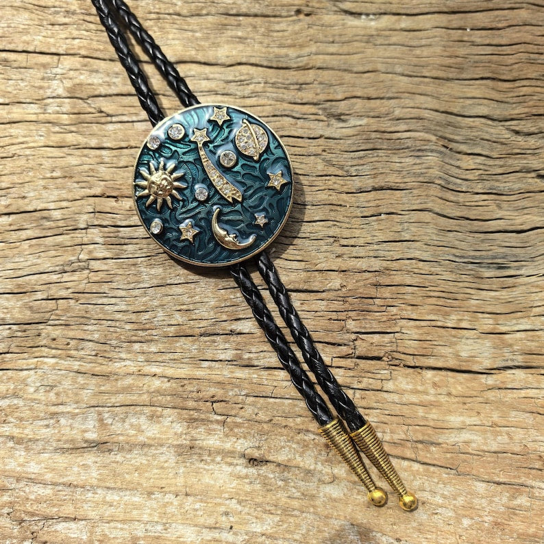 Universe Sun Moon Planet Meteoro Bola Tie Bolo Tie