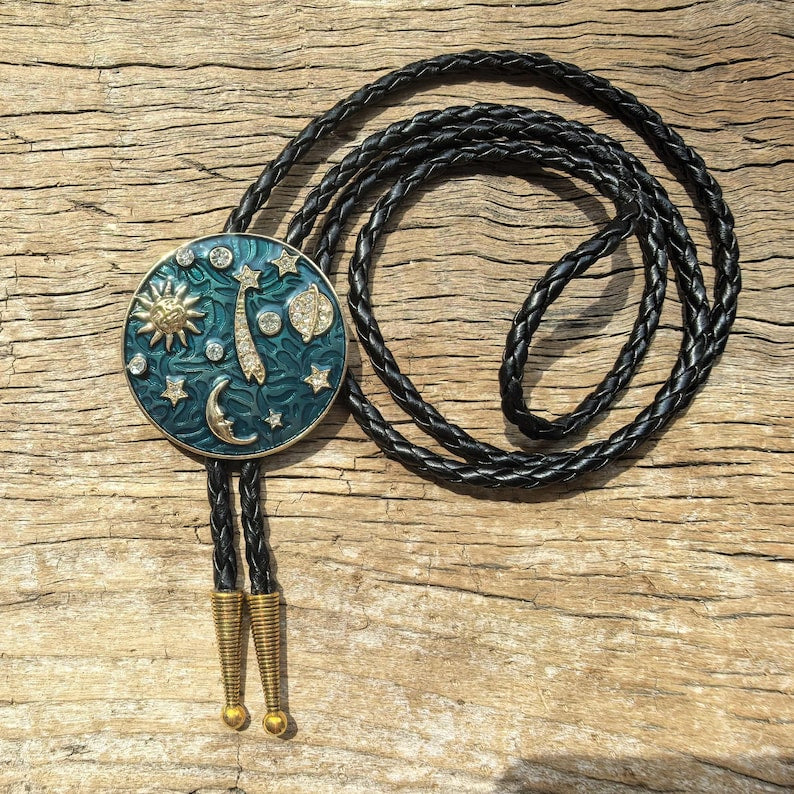 Universe Sun Moon Planet Meteoro Bola Tie Bolo Tie
