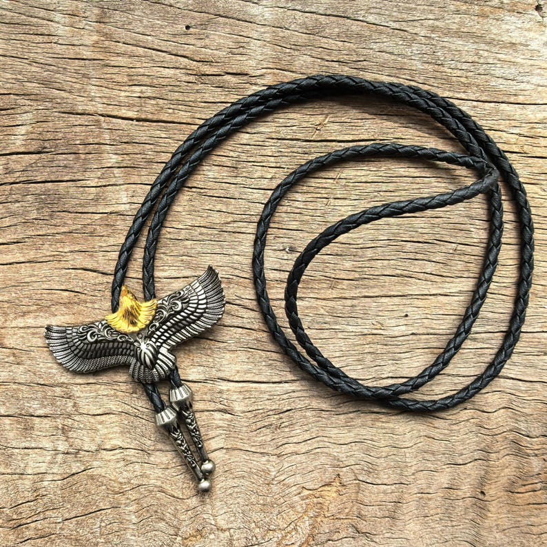 Golden Eagle Bolo Tie for Cowboy Wedding Gifts