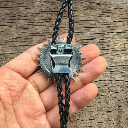 Jupiter Sun Shape Bolo Tie: Silver