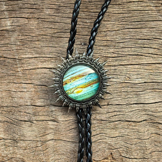Jupiter Sun Shape Bolo Tie: Silver