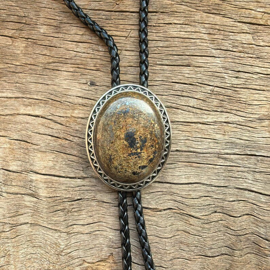 Crazy Agate Bolo Tie: Western Cowboy Necklace