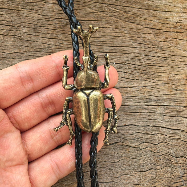 Rhino Beetle Bolo Tie