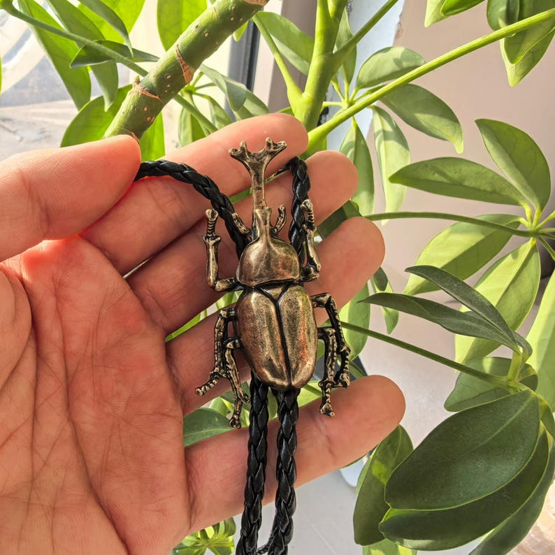 Rhino Beetle Bolo Tie