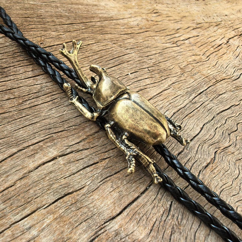 Rhino Beetle Bolo Tie